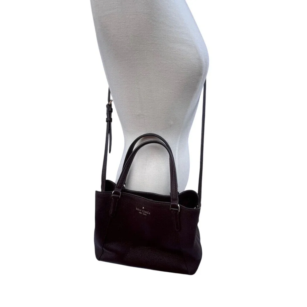 Kate Spade Burgundy Pebbled‎ Leather Top Handle Satchel Bag